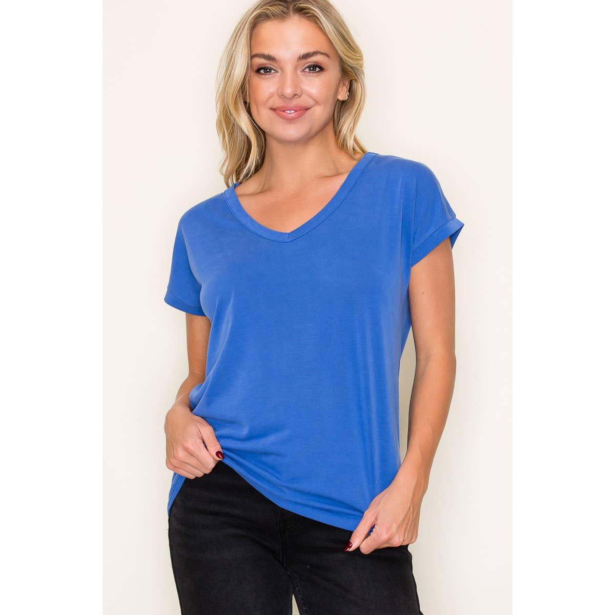 V NECK MODAL JERSEY TOP