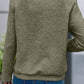 Textured Knit Buttoned Sweatshirt