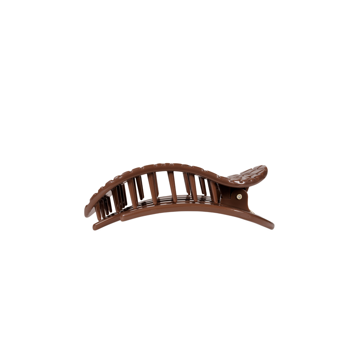 Brown Crocodile | Small | Flat Round Hair Clip