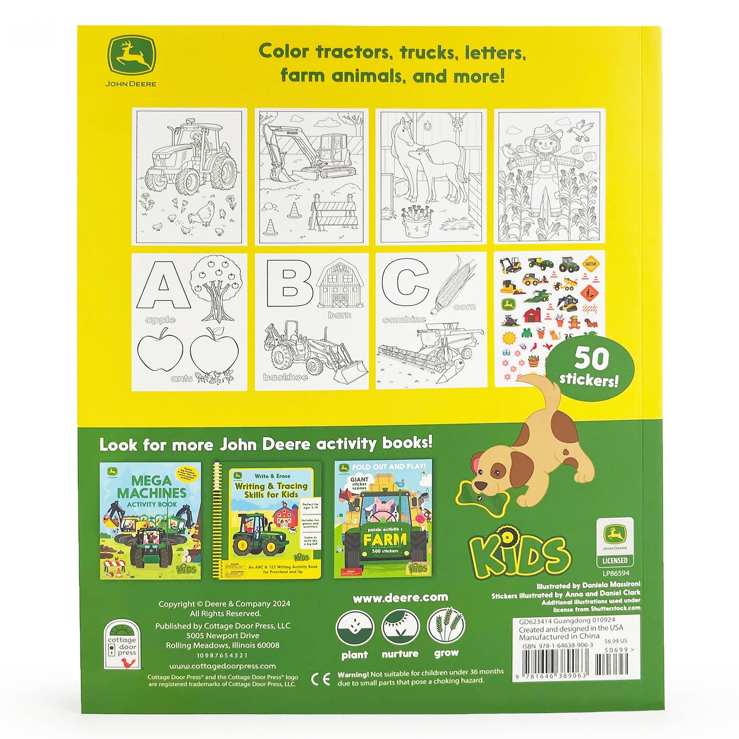 John Deere Kids Tractors, Trucks & Animals Coloring Book