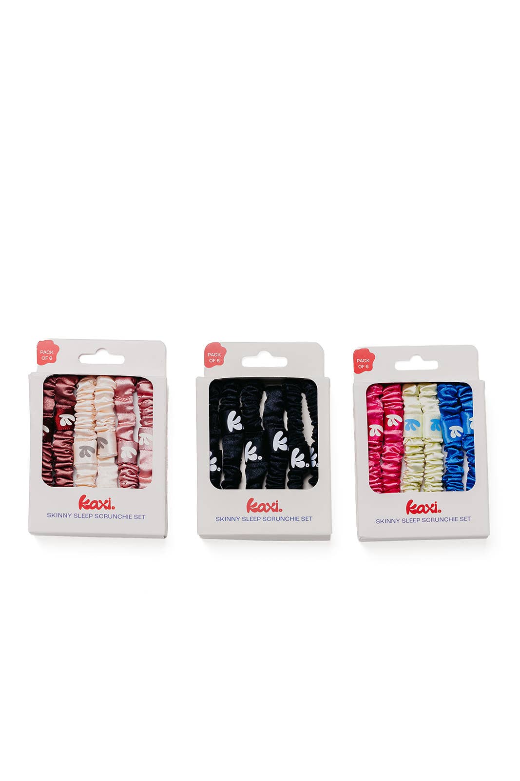 SKINNY SLEEP SCRUNCHIE 6-PACK — SATIN, HAIR-FRIENDLY