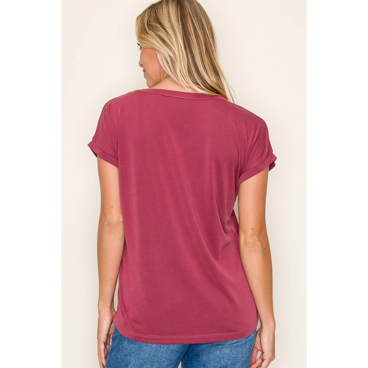 V NECK MODAL JERSEY TOP