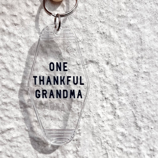 THANKFUL GRANDMA - Clear Vintage Motel Keychains 