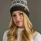 Pom Hat - Ivory, Navy & Dk. Gray