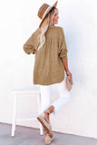 Crinkle Textured Loose Henley Top