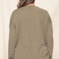 ROUND HEM WIDE KNIT TOP - MOSS GREEN