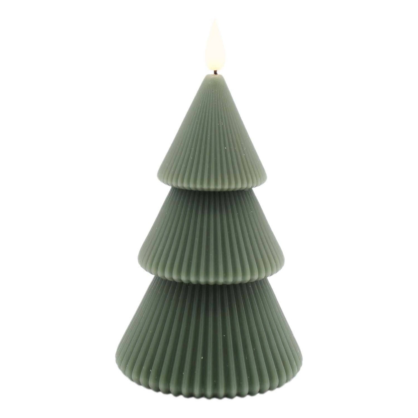 Large Dark Green Tiered Tree LED Candle