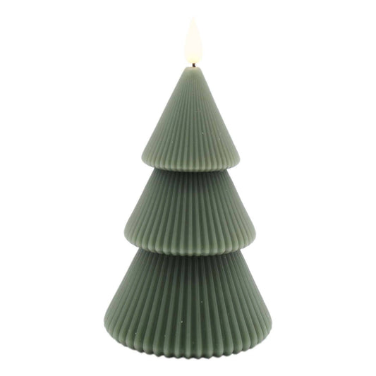Large Dark Green Tiered Tree LED Candle