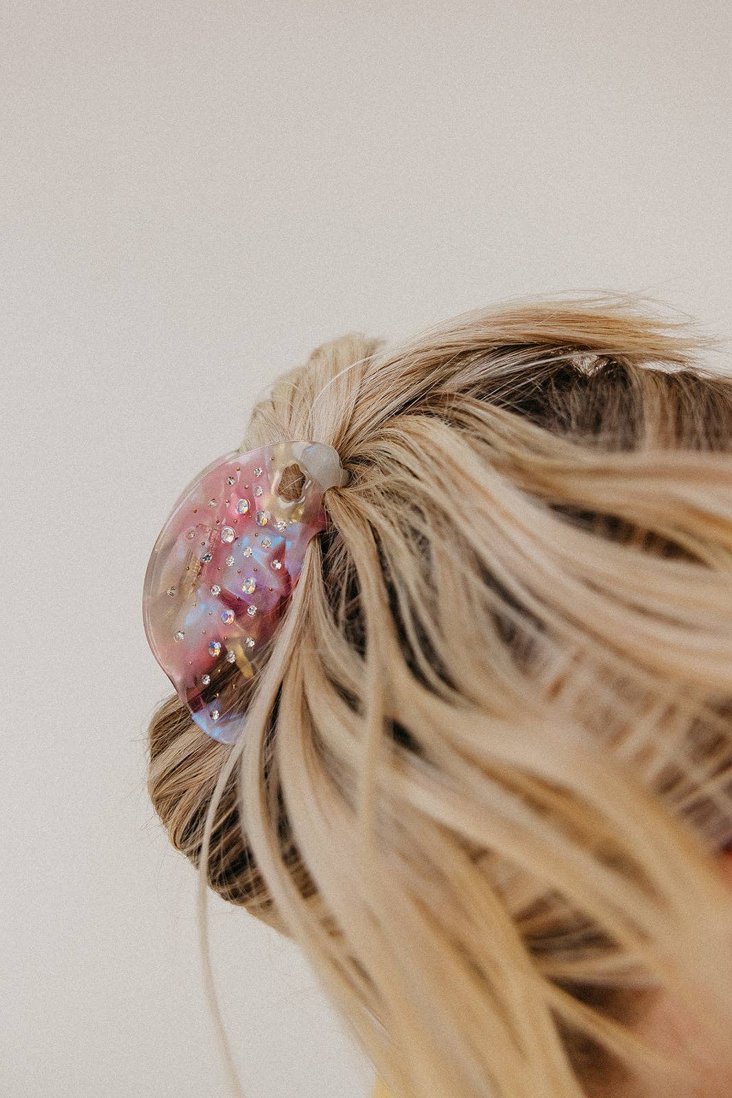 GLITTER RHINESTONE MIDI HAIR CLAW — 4 COLORS