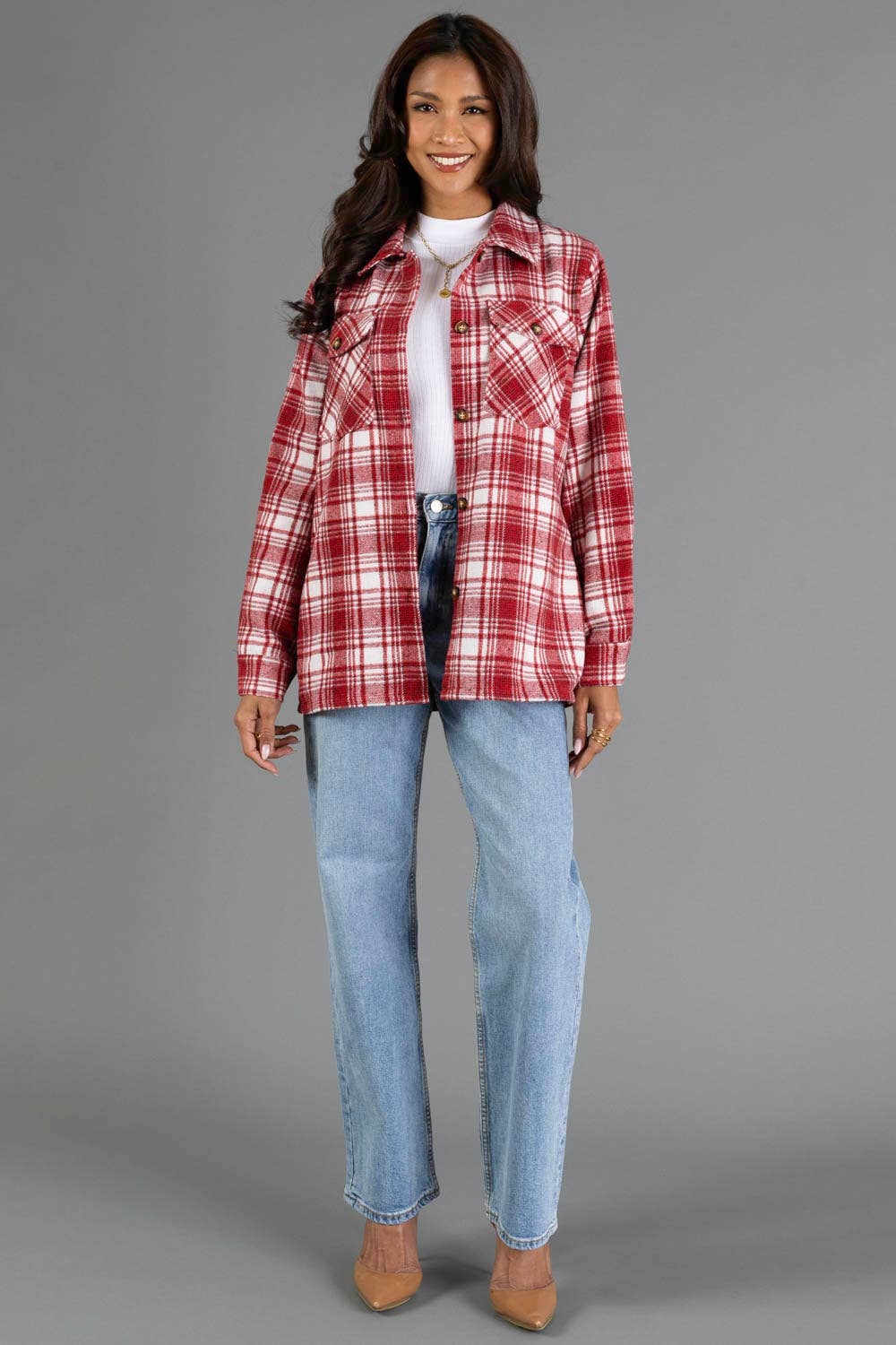 Red & White Plaid Jacket