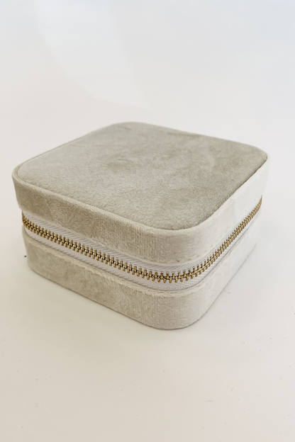 Eloise Velvet Travel Jewelry Box Case Organizer with Mirror