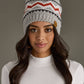 Pom Hat - Gray, Red & White