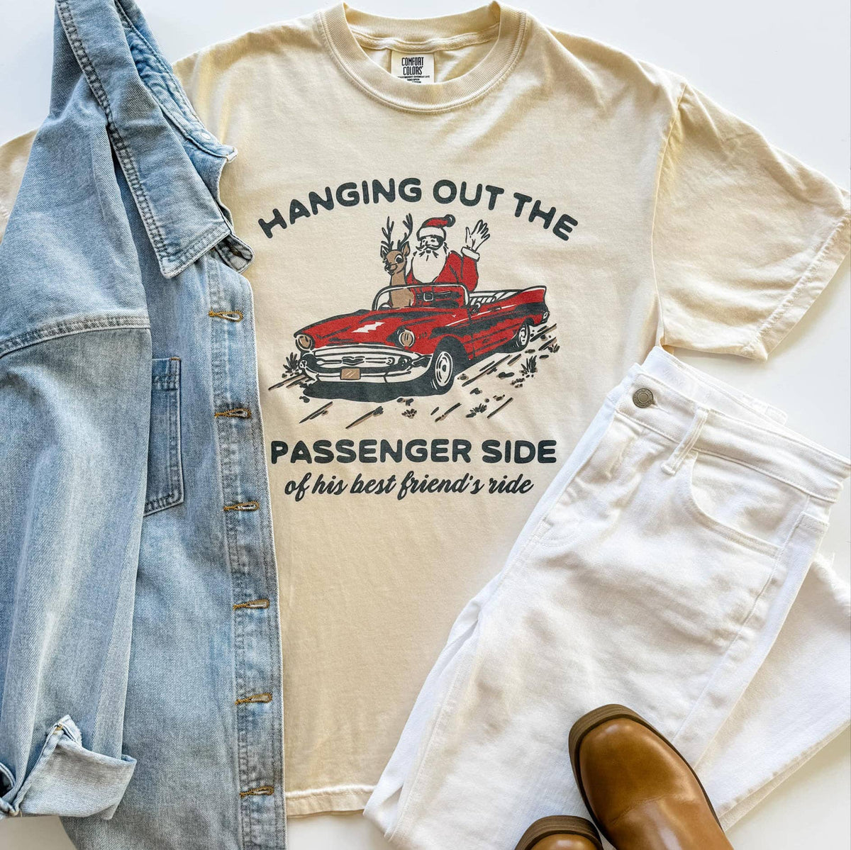 Hanging Out the Passenger Side - Holiday Graphic Tee