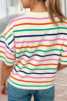 Striped Boxy Fit Knit Top