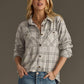 Lt. Gray & Black Plaid Button Up