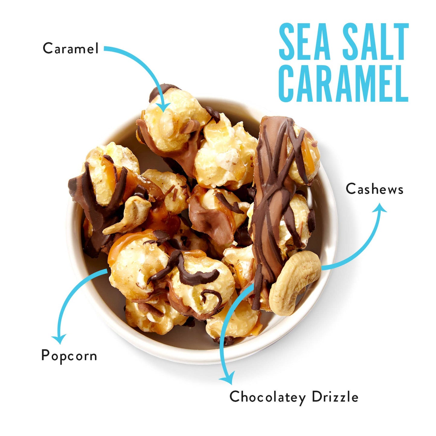Sea Salt Caramel | Caramel Corn Chocolate Popcorn | bags