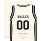 All-Star Basketball Jersey Birthday die-cut Greeting Card