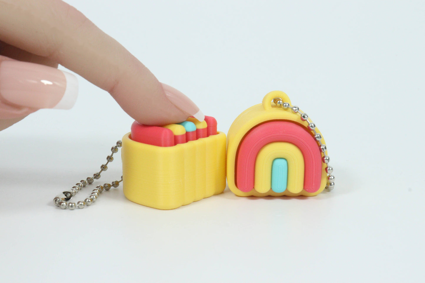 Rainbow Click Fidget Keychain (Silent or Loud)