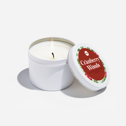 Cranberry Woods | Christmas Candle Tin, 2.7 Oz