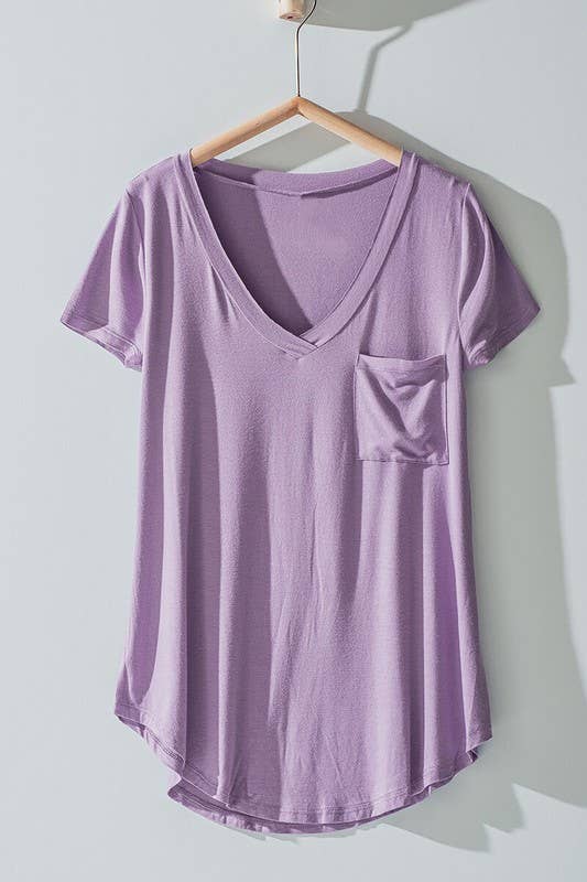 V-NECK TSHIRT WITH ONE POCKET (S, M, L)