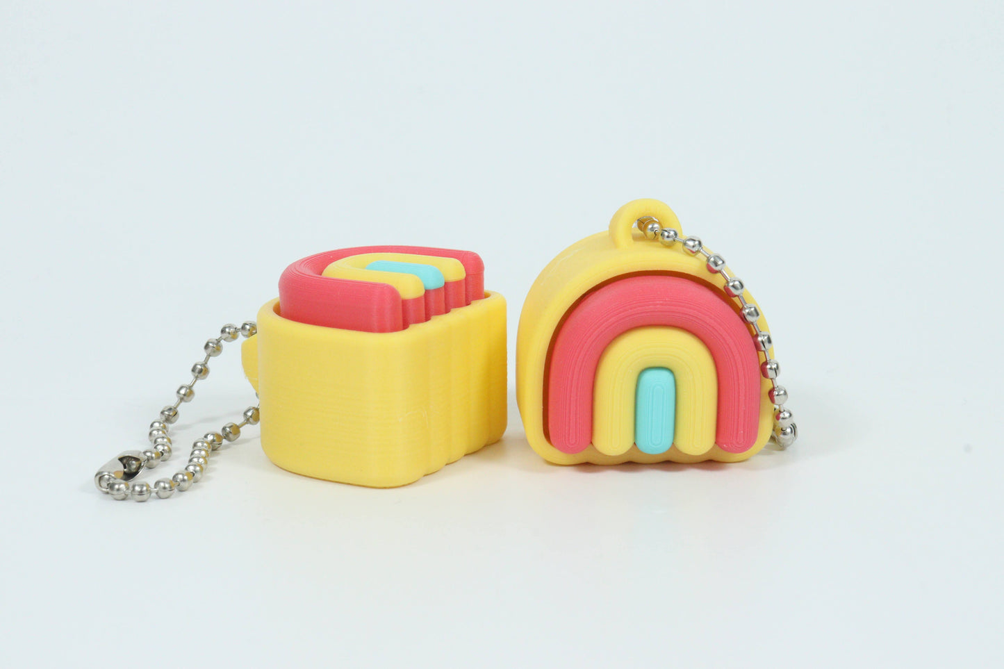 Rainbow Click Fidget Keychain (Silent or Loud)