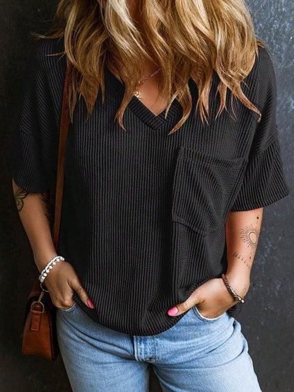 V-Neck Pocket Twist Tee