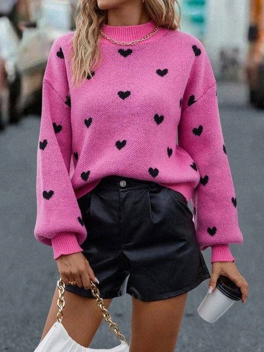 All over heart sweater (XL)