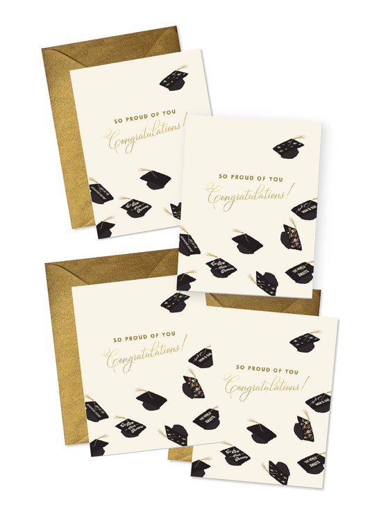 Flying Hats Graduation Greeting Cards Boxed Set