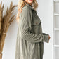 Textured Knit Button Down Shirt - Olive Green