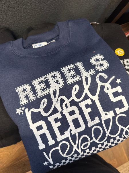 Rebels - Stars & Check Youth Crewneck