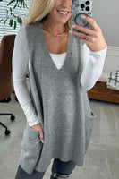 V-Neck Oversized Knit Vest