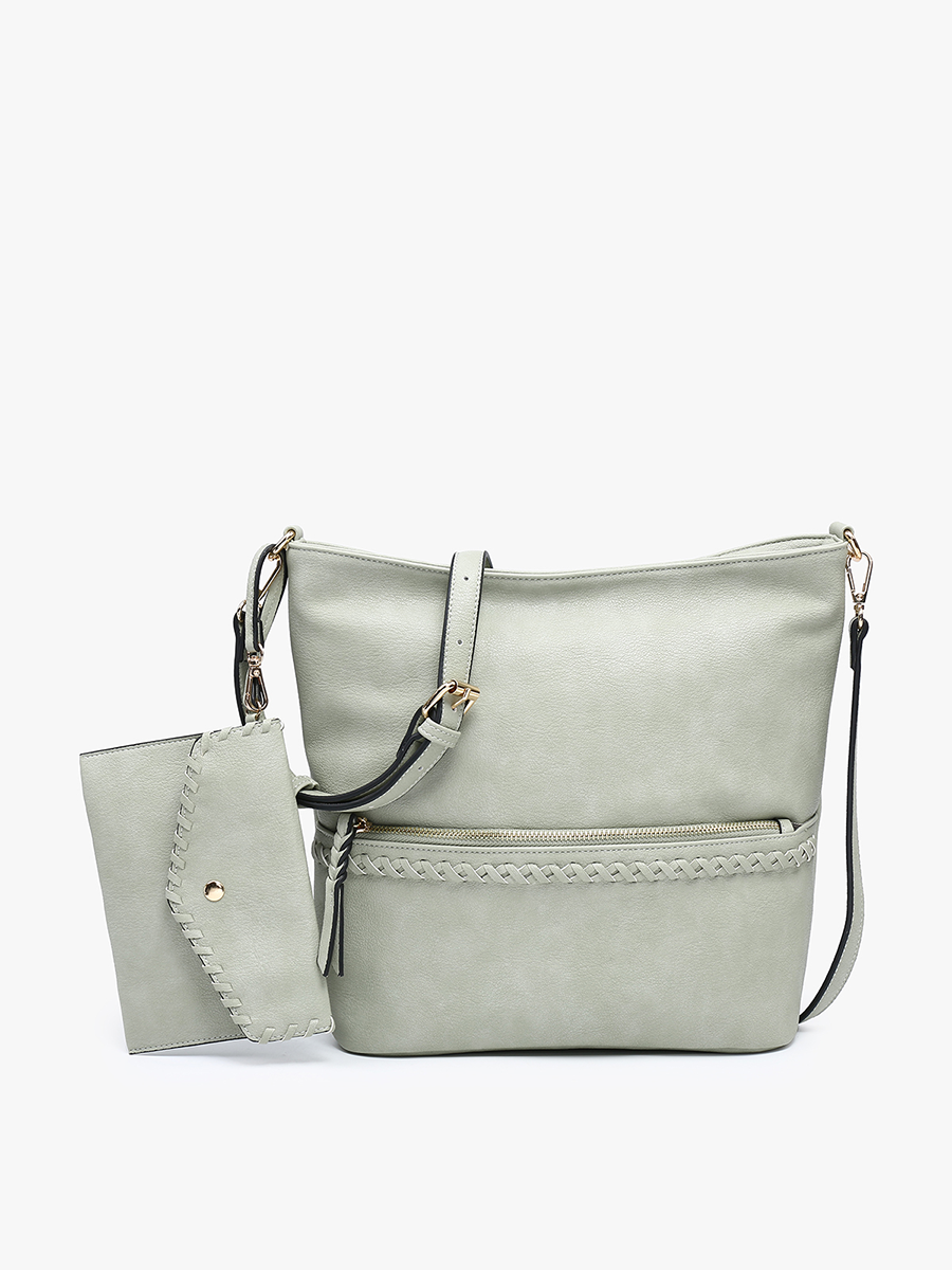 Whipstitch Hobo Bag w/ Wristlet