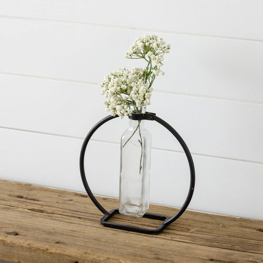 Stem Vase With Metal Stand, Lg