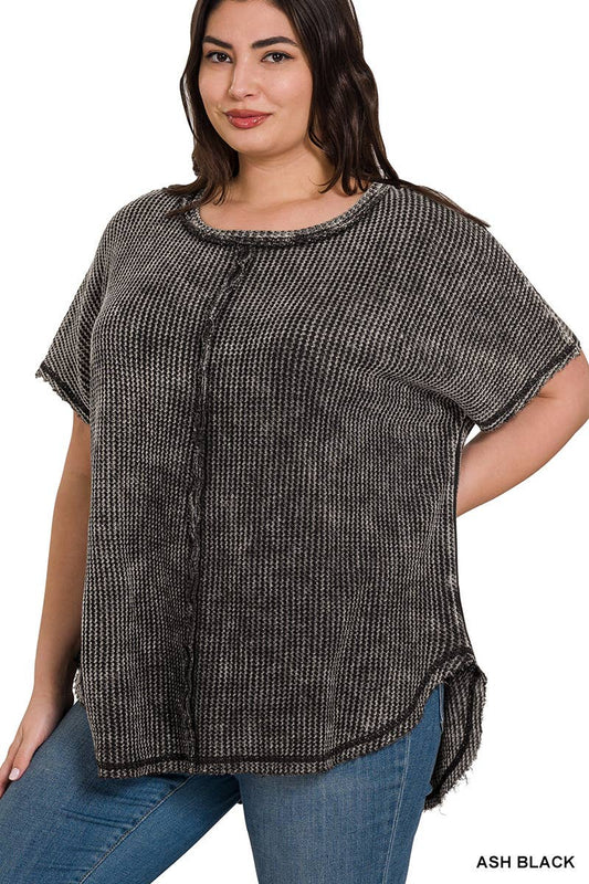 WAFFLE TOP - PLUS SIZE (1x, 2x, 3x)