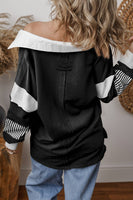 Colorblock Patchwork Striped Sweatshirt