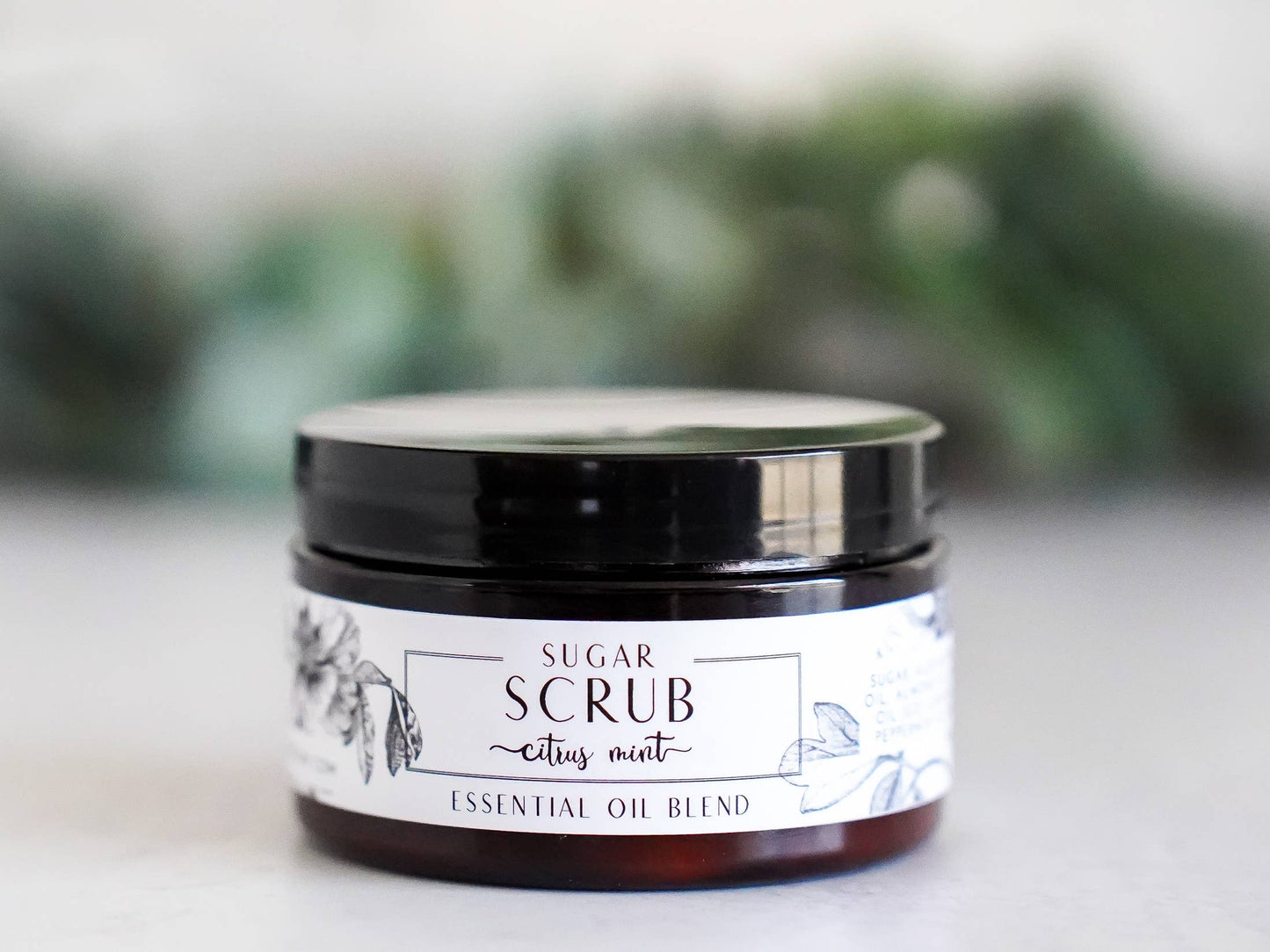 Citrus Mint Sugar Scrub - Essential Oil Body Scrub (4 oz)