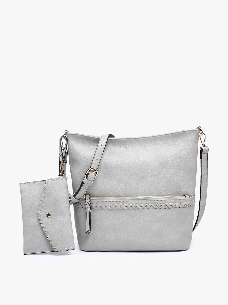 Whipstitch Hobo Bag w/ Wristlet