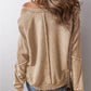 Patchwork Exposed Seam Raglan Sweatshirt (Large, 3 colors)