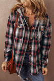 Plaid Print Hooded Shacket