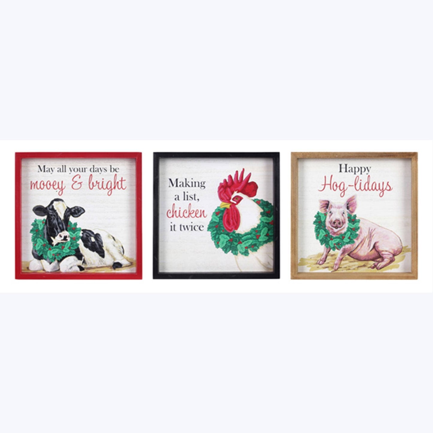 PIG Wood Country Christmas Decor
