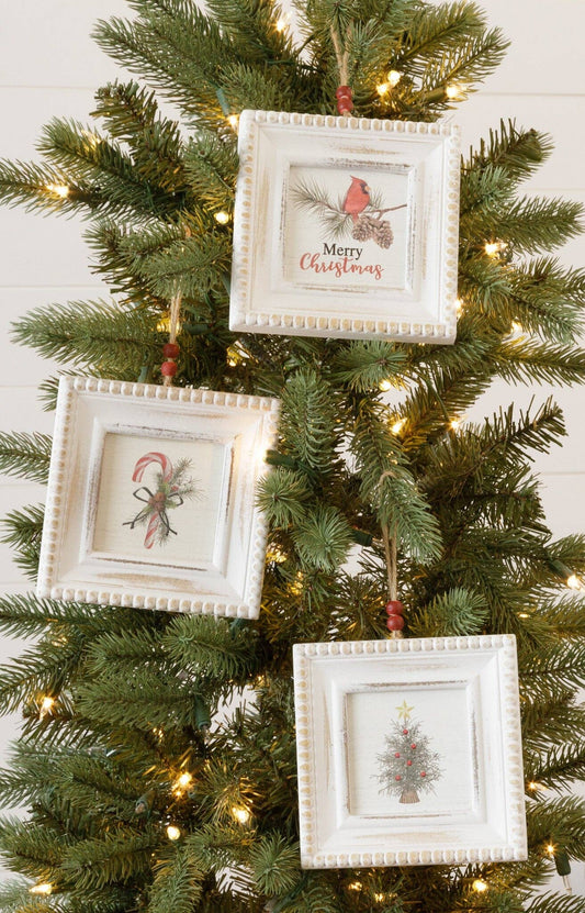 Beaded Mini Frames - Tree, Candy Cane or Cardinal
