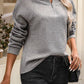Textured Quarter-Zip Sweatshirt - Blossom Pink