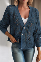 Open Knit Drop Shoulder Cardigan