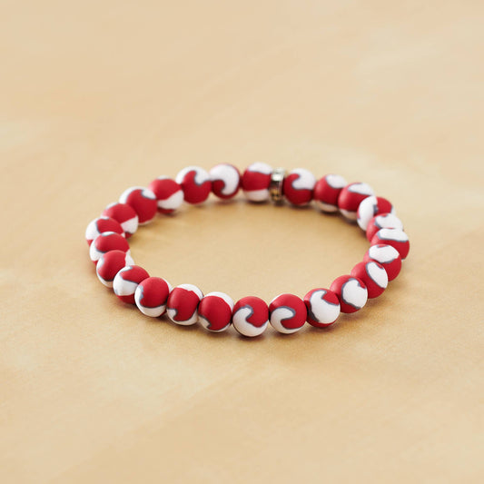 Red-White-Gray Game Day Bracelet