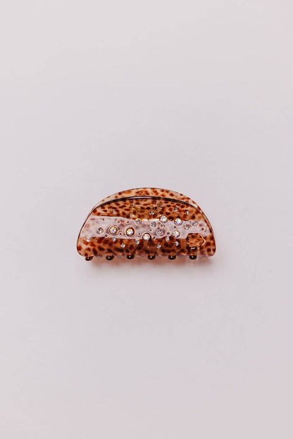 GLITTER RHINESTONE MIDI HAIR CLAW — 4 COLORS