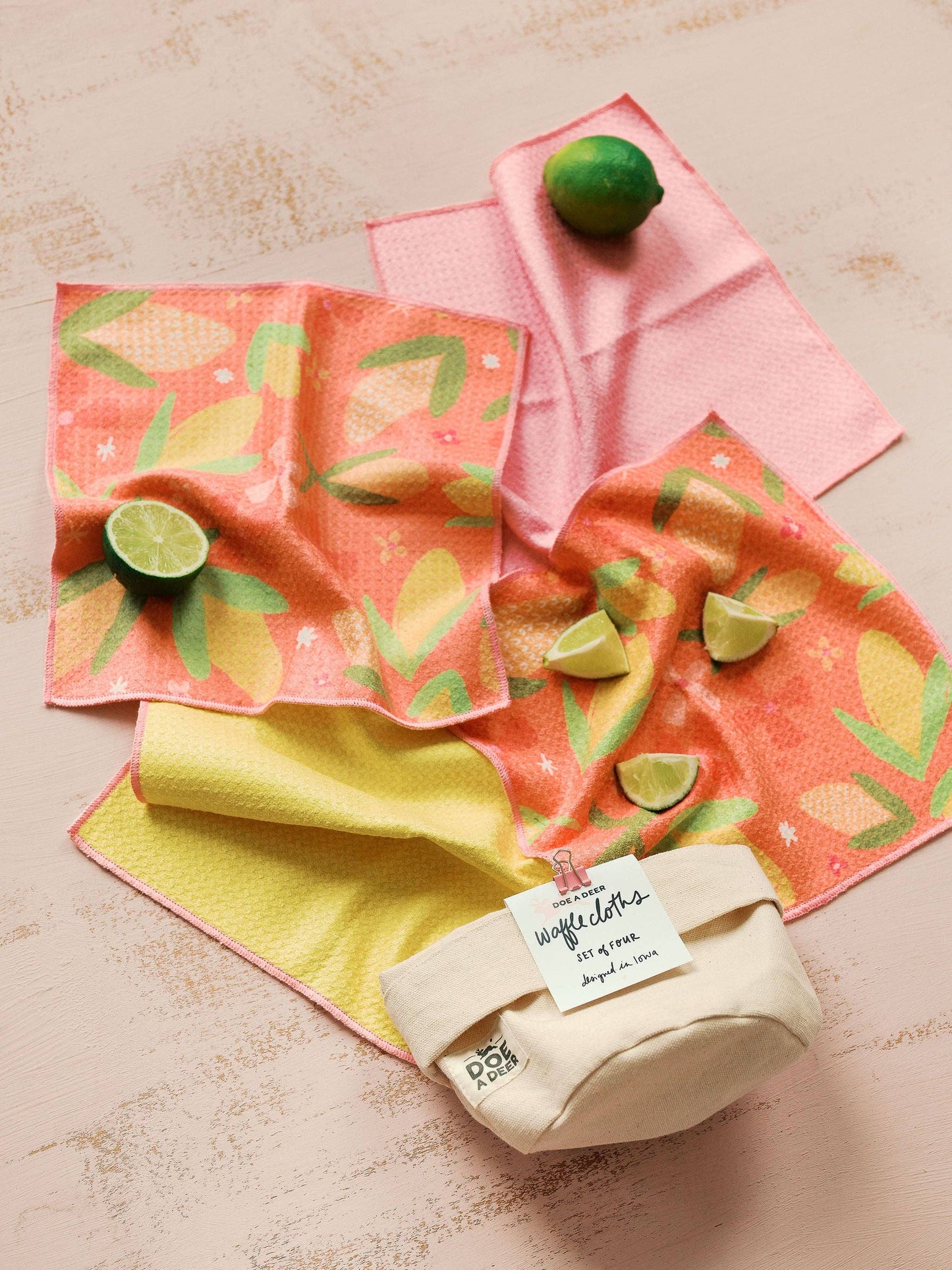 Waffle Cloths - Set of 4 (Corn & Flowers)