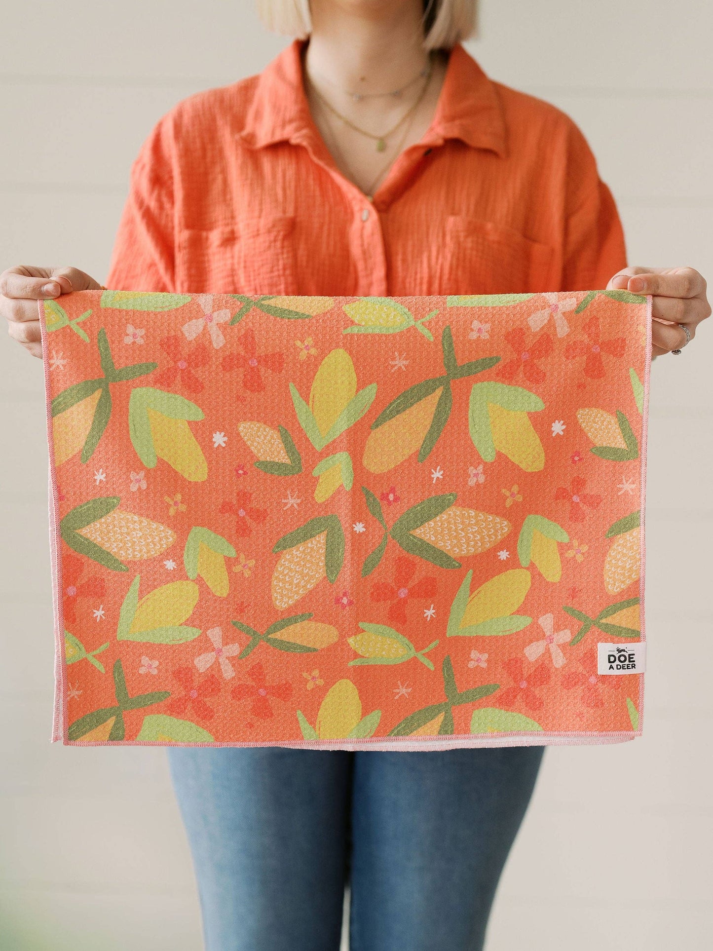 Waffle Towel (Corn & Flowers)