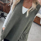V-Neck Oversized Knit Vest
