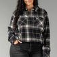 XXL Black, White & Tan Plaid Button Up