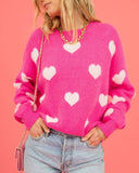 Hot Pink Hearts Sweater